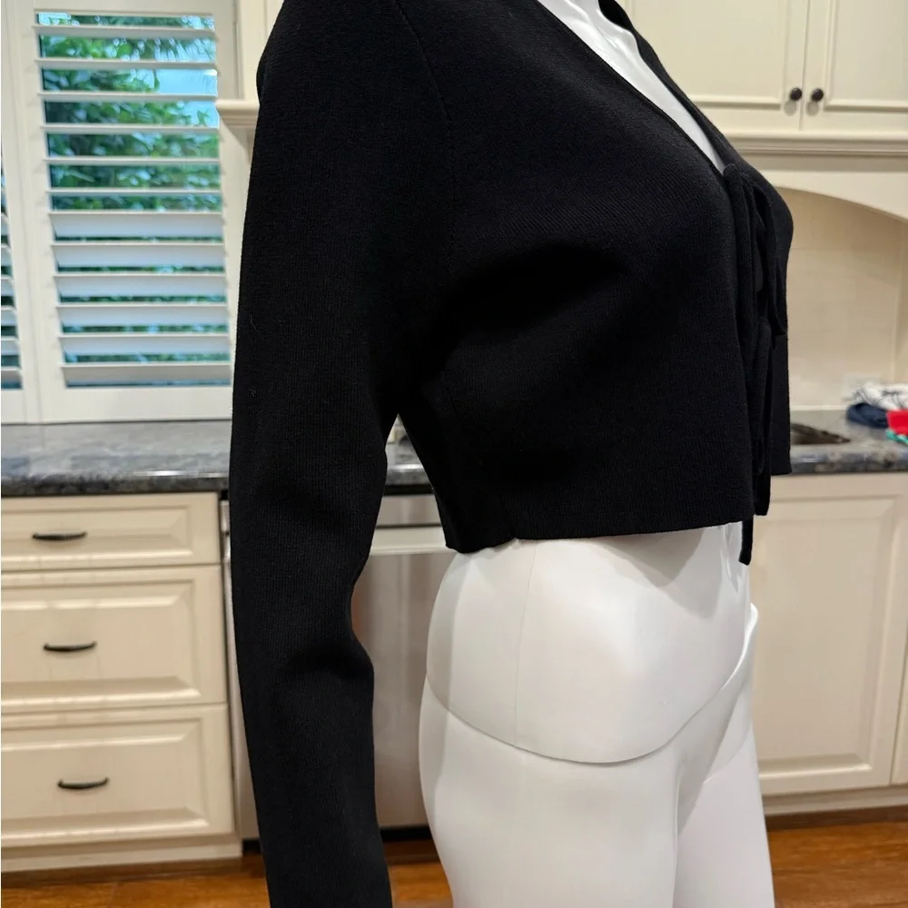 7 For All Mankind Black Lace-Up Crop Top M - Picture 4 of 7